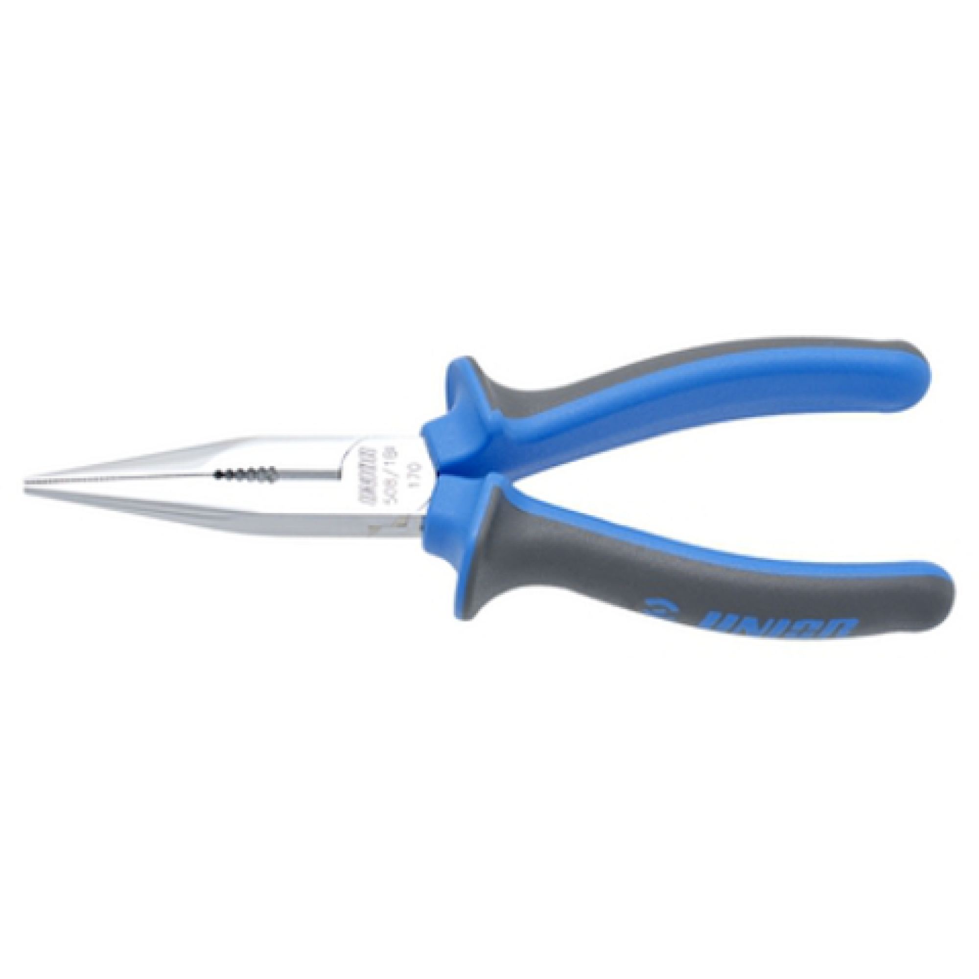 Long nose pliers with side cutter and pipe grip, straight