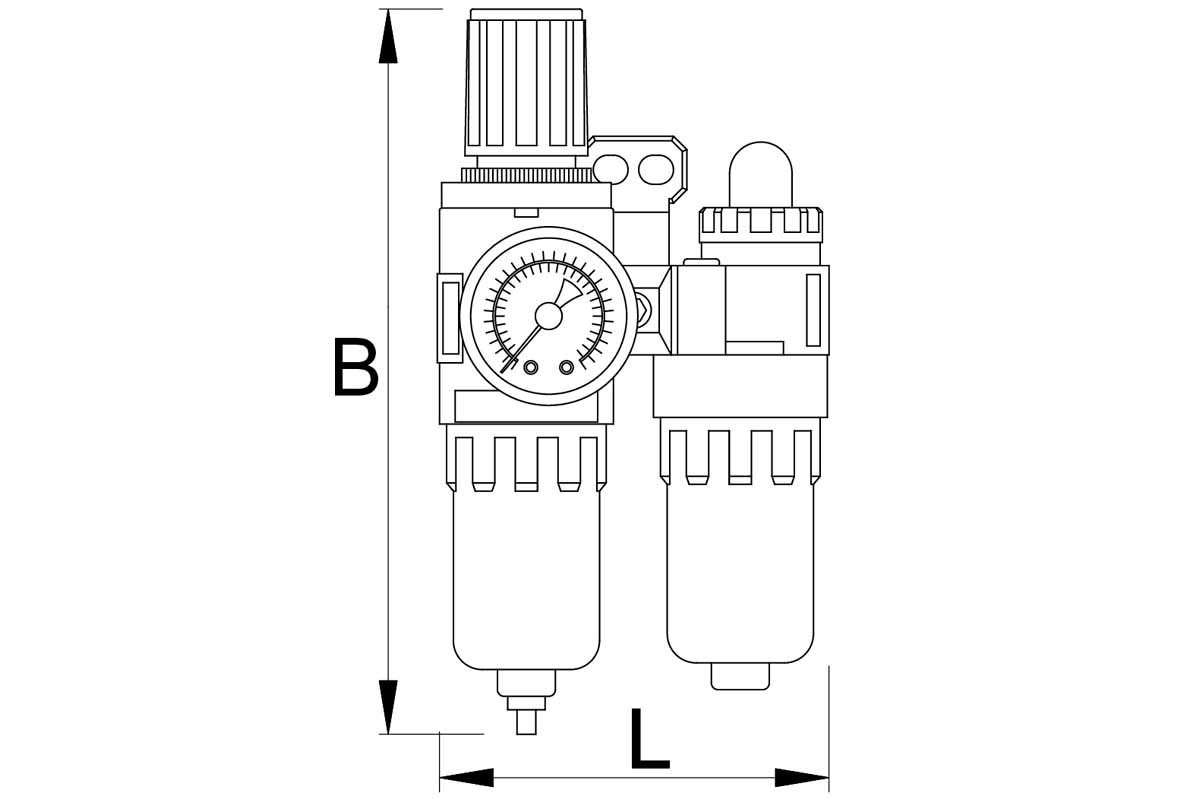Фильтр-редуктор и лубрикатор пневматический, 1/4 UNIOR 617735