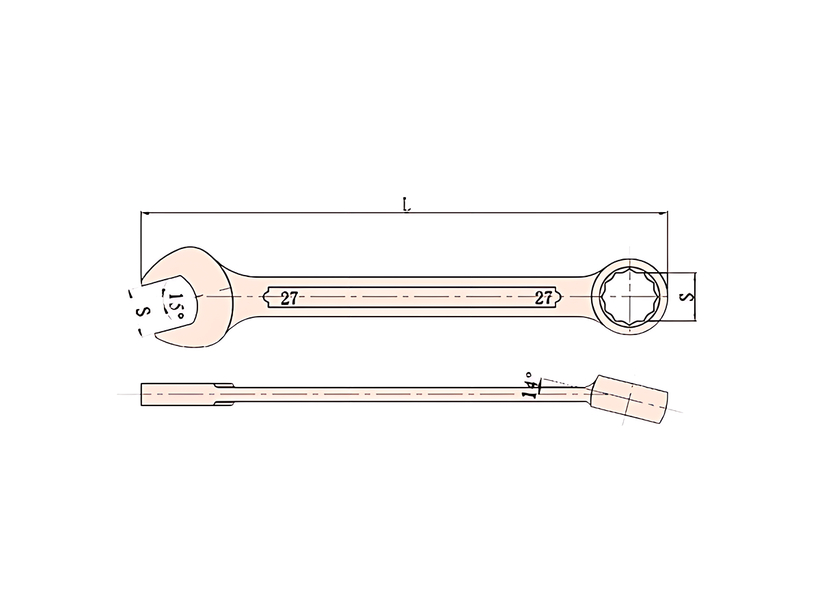 Ключ комбинированный 19 mm AL-BR X-SPARK 135-19
