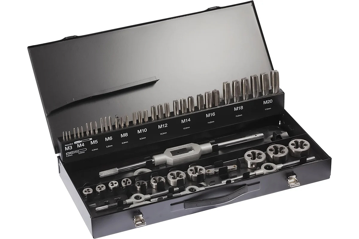 Набор метчиков и плашек M3-M20 54пр. RUKO A245040