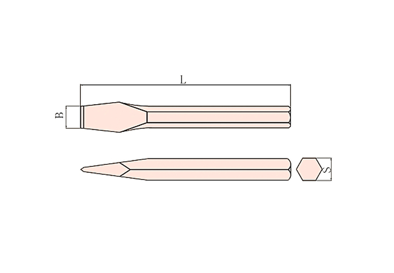 Зубило шестигранное 16х250mm Al-Br X-Spark 232-1008