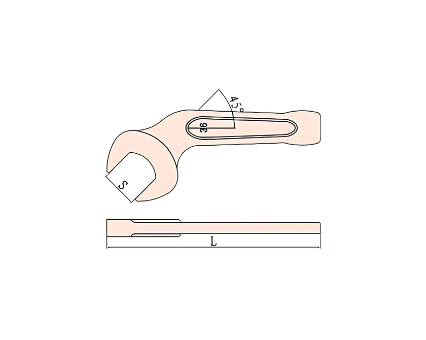 Ключ рожковый ударный изогнутый 36 mm X-Spark 3304A-36