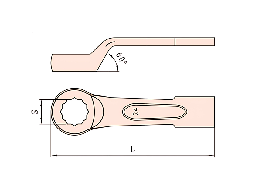 Ключ накидной ударный выгнутый 32mm X-Spark 3317-32