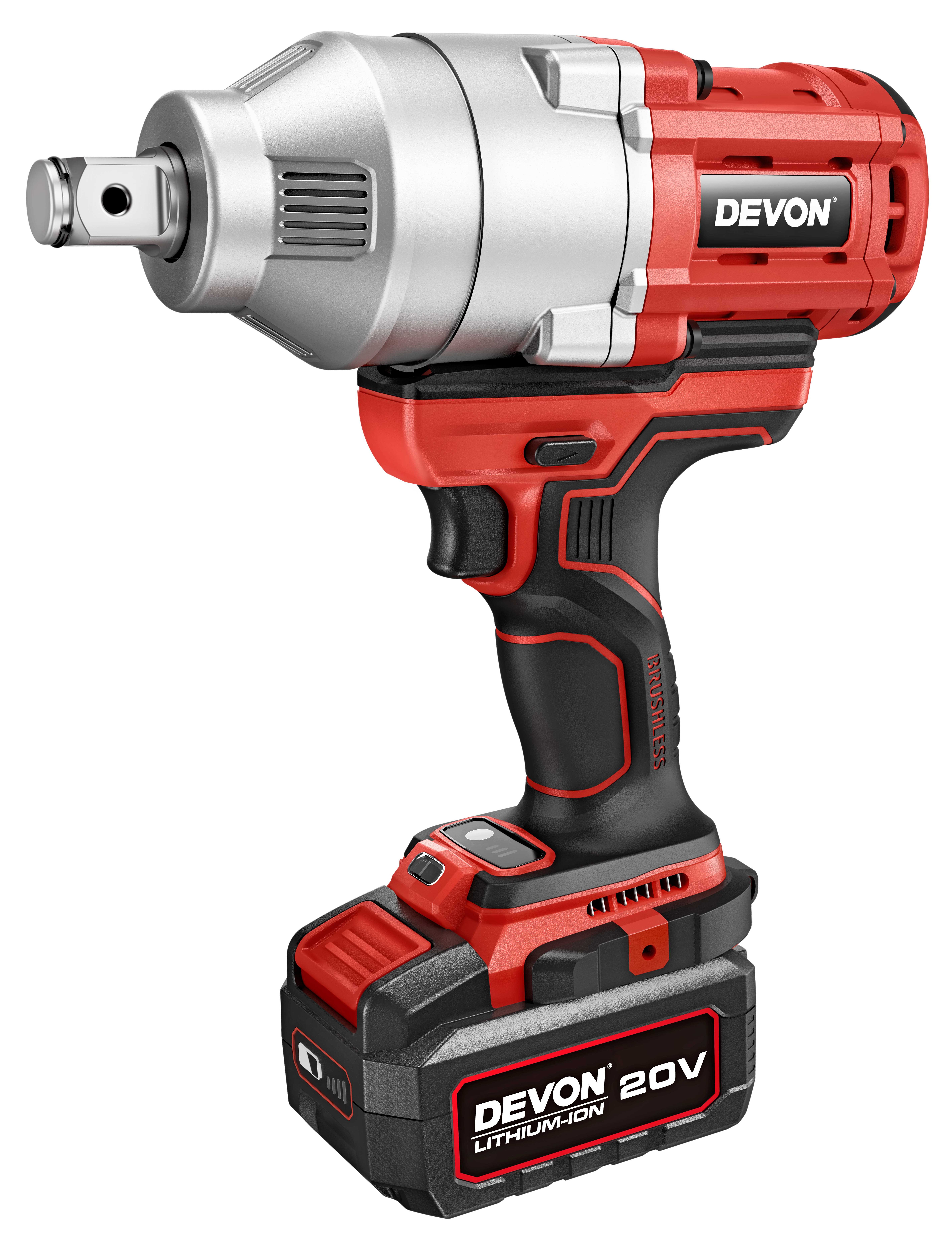 Гайковерт ударный аккумуляторный 3/4" 1300Nm DEVON 5758-Li-20-SET