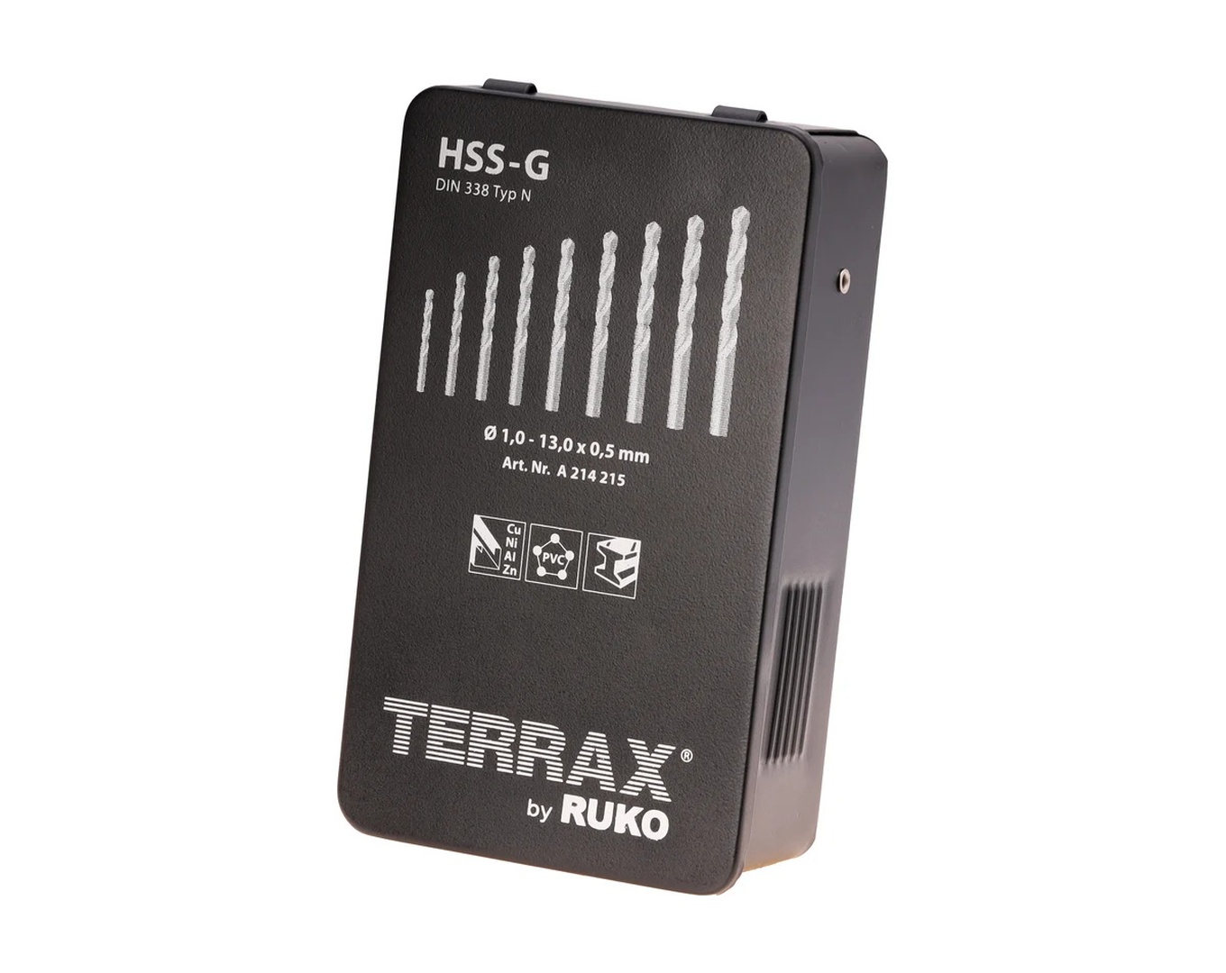 Набор сверл по металлу 25 шт 1-13 мм HSS-G Terrax by RUKO A214215