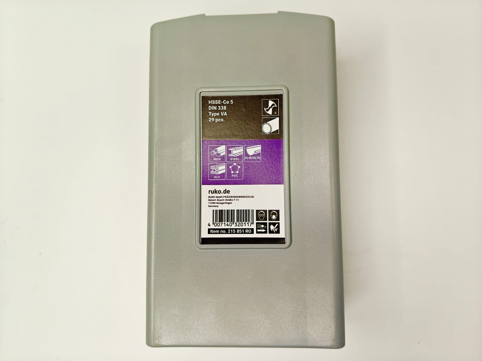 Набор сверел 29шт 1/16"-1/2"x1/64" HSSE-Co 5 DIN338 RUKO 215851RO