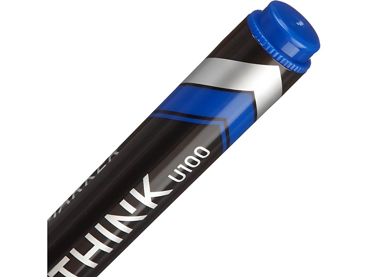 Маркер перманентный Deli Think 1407977 синий