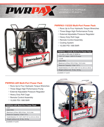 Hydraulic Torque Wrench Pump-TorsionX-Brochure