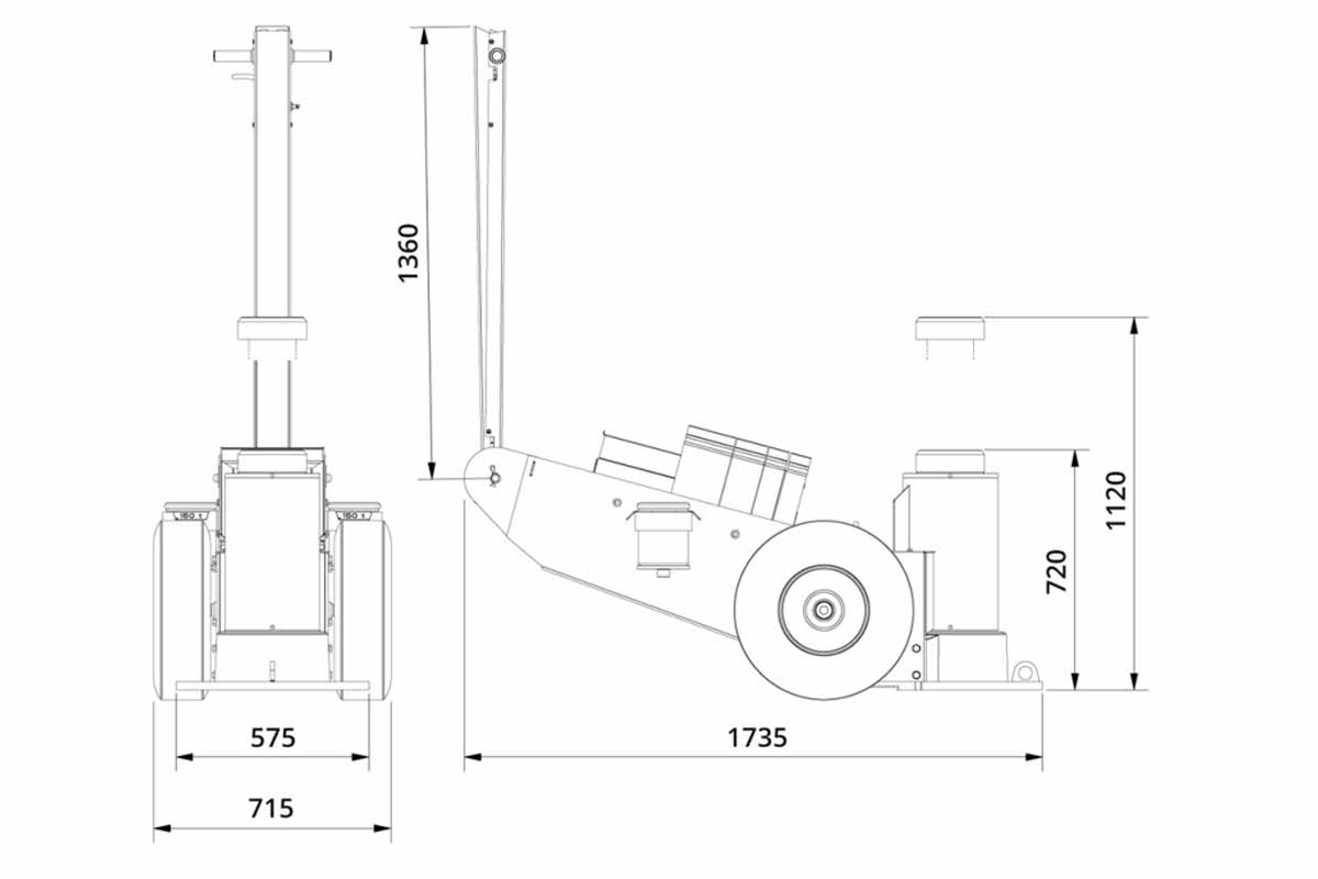 Домкрат пневмогидравлический 100-1 AC Hydraulic 4495200