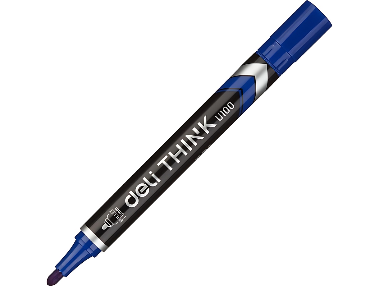 Маркер перманентный Deli Think 1407977 синий