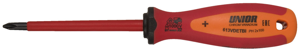Отвёртка крестовая изолированная, рукоятка TBI PH1x80x180мм UNIOR 616444