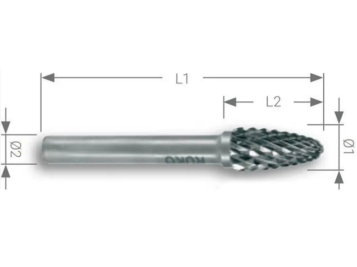 Борфреза круглоконическая F 10x20x6мм RUKO 116032