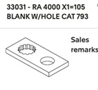Упор реактивный RA 4000 X1=105 BLANK W/HOLE CAT 793 RAD 33031