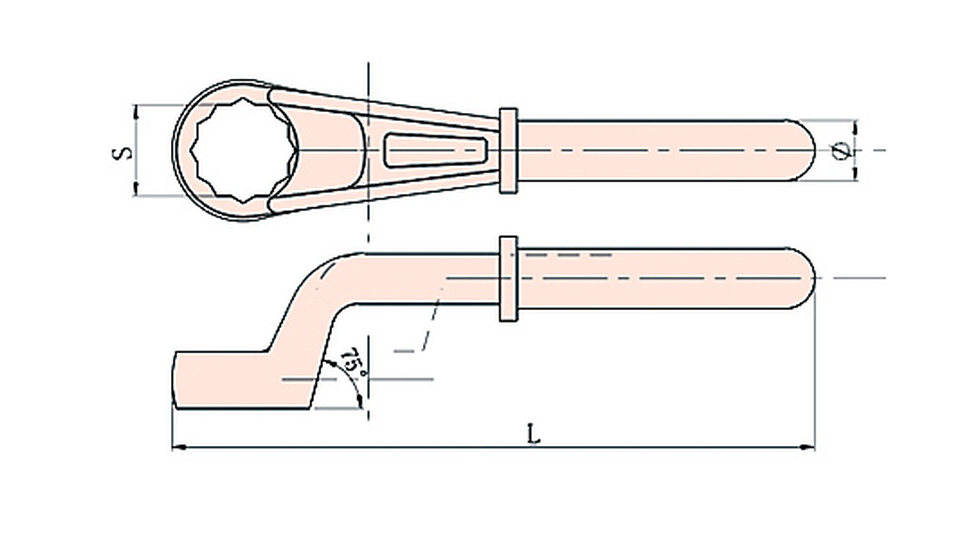 Ключ накидной под удлинитель 105 mm X-Spark 3316-105