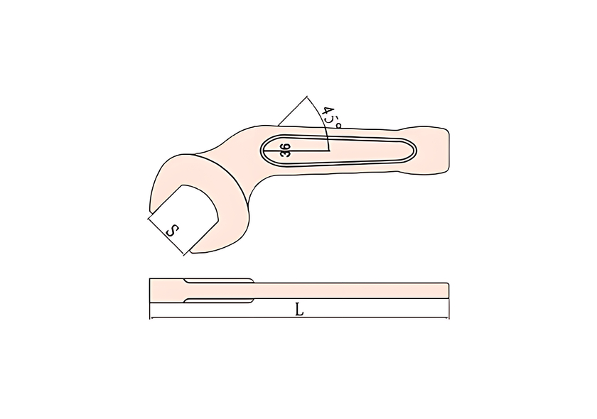 Ключ рожковый ударный изогнутый 32mm Al-Br X-Spark 141B-32