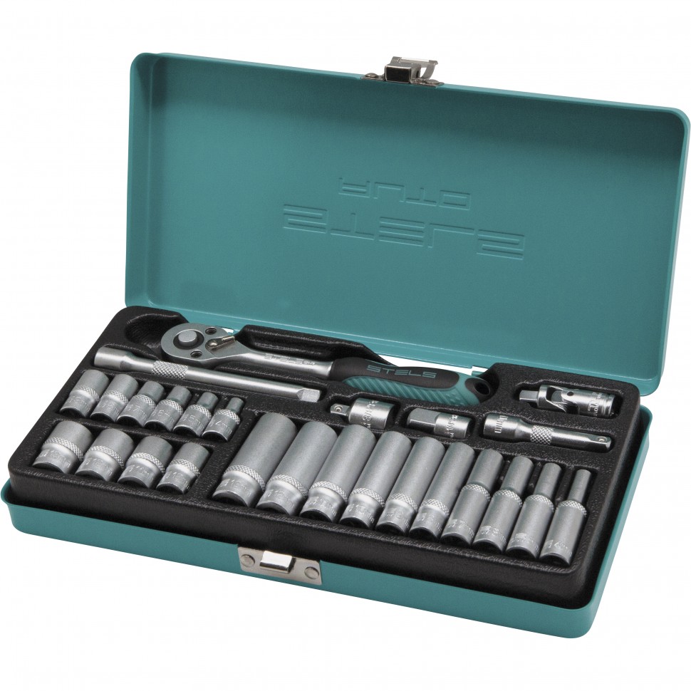 Набор торцевых головок с трещоткой, 1/4&quot;, 26 предм.// Stels 13574