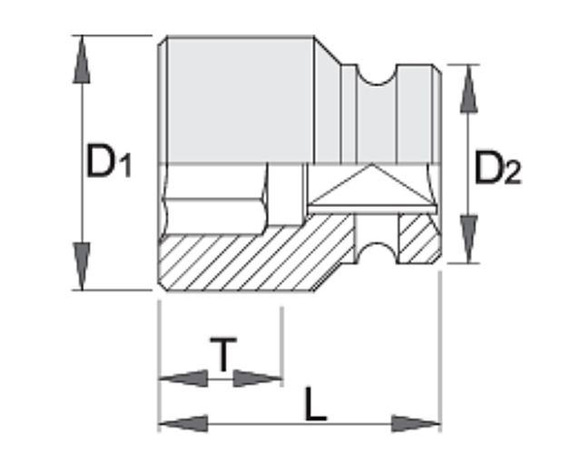 Головка торцевая ударная 1/2" 17mm UNIOR 603969