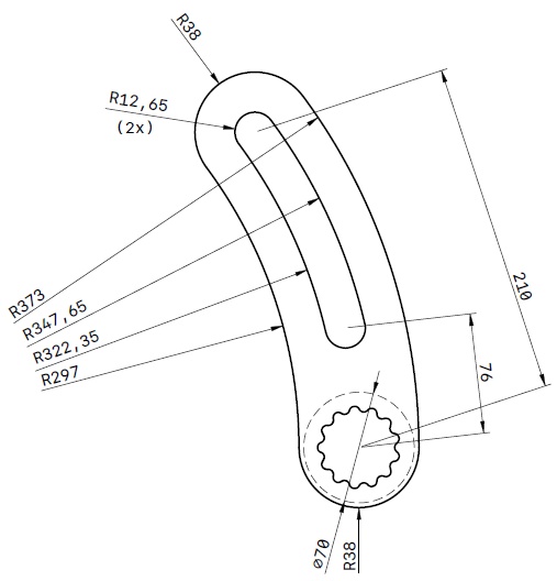 Упор скользящий изогнутый RAD 301163