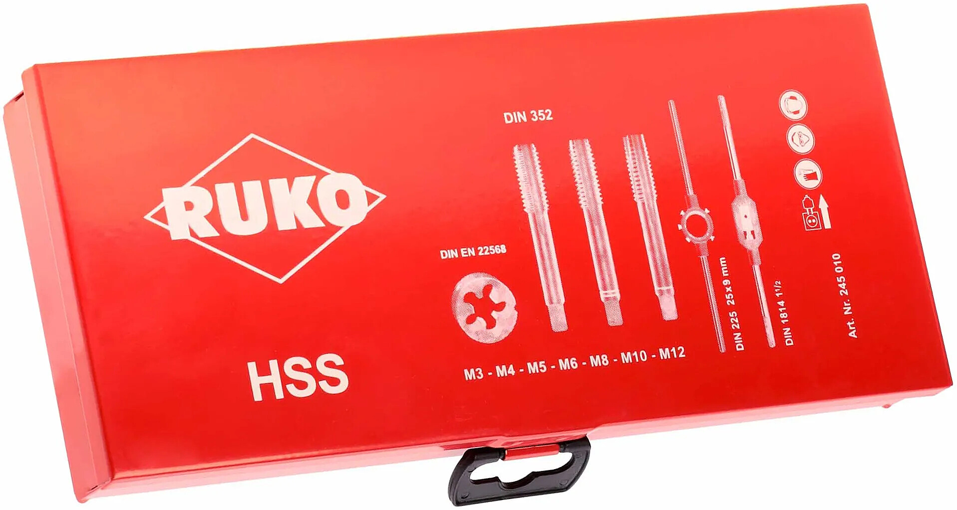 Набор метчиков и плашек M3-M12 HSS 31пр RUKO 245010