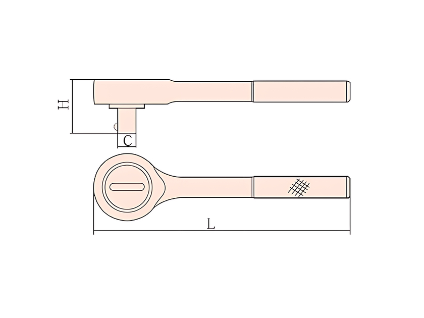 Трещотка искробезопасная 1" Al-Br X-Spark 120-1008