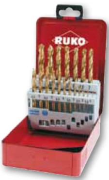 Набор сверел 19шт 1.0-10мм HSS-G TiN DIN338 RUKO 250214T