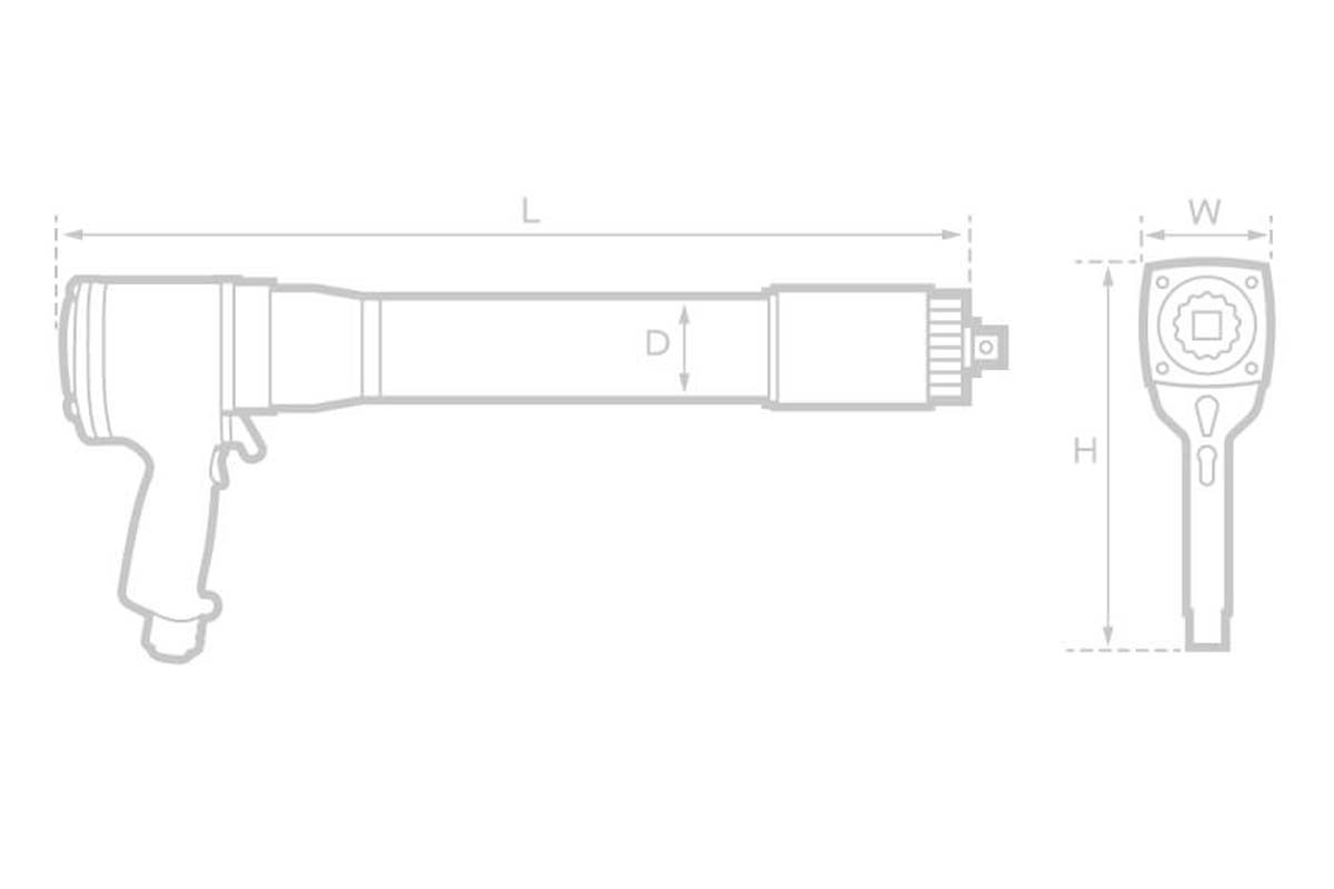 Гайковерт моментный пневматический удлиненный 20 NDX-R RAD 20809