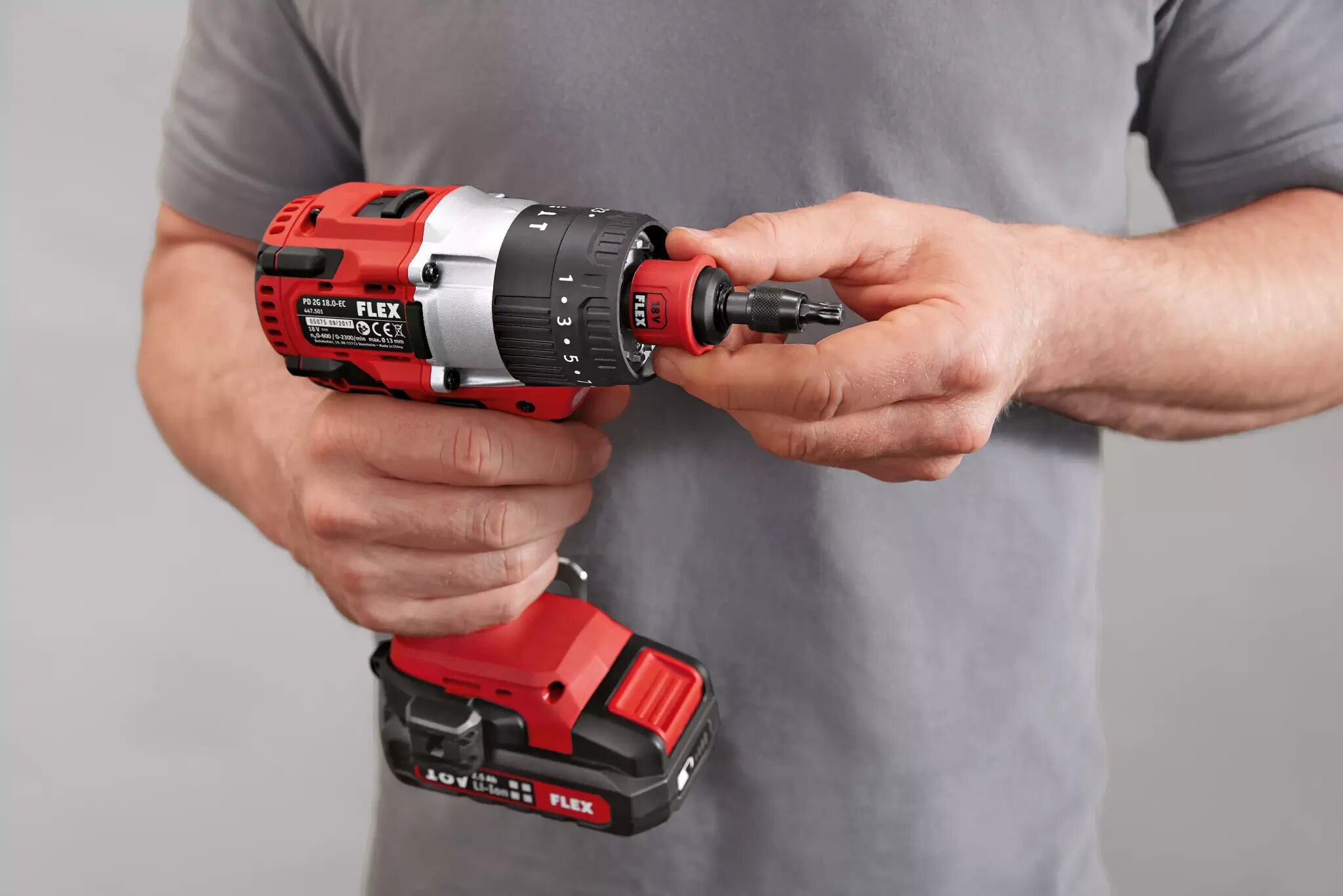 Дрель-шуруповерт аккумуляторный FLEX PD 2G 18.0-EC 447501