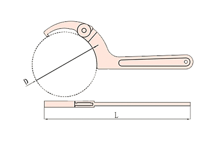Ключ шарнирный для круглых шлицевых гаек 32-75 мм AL-BR X-Spark 173B-1004