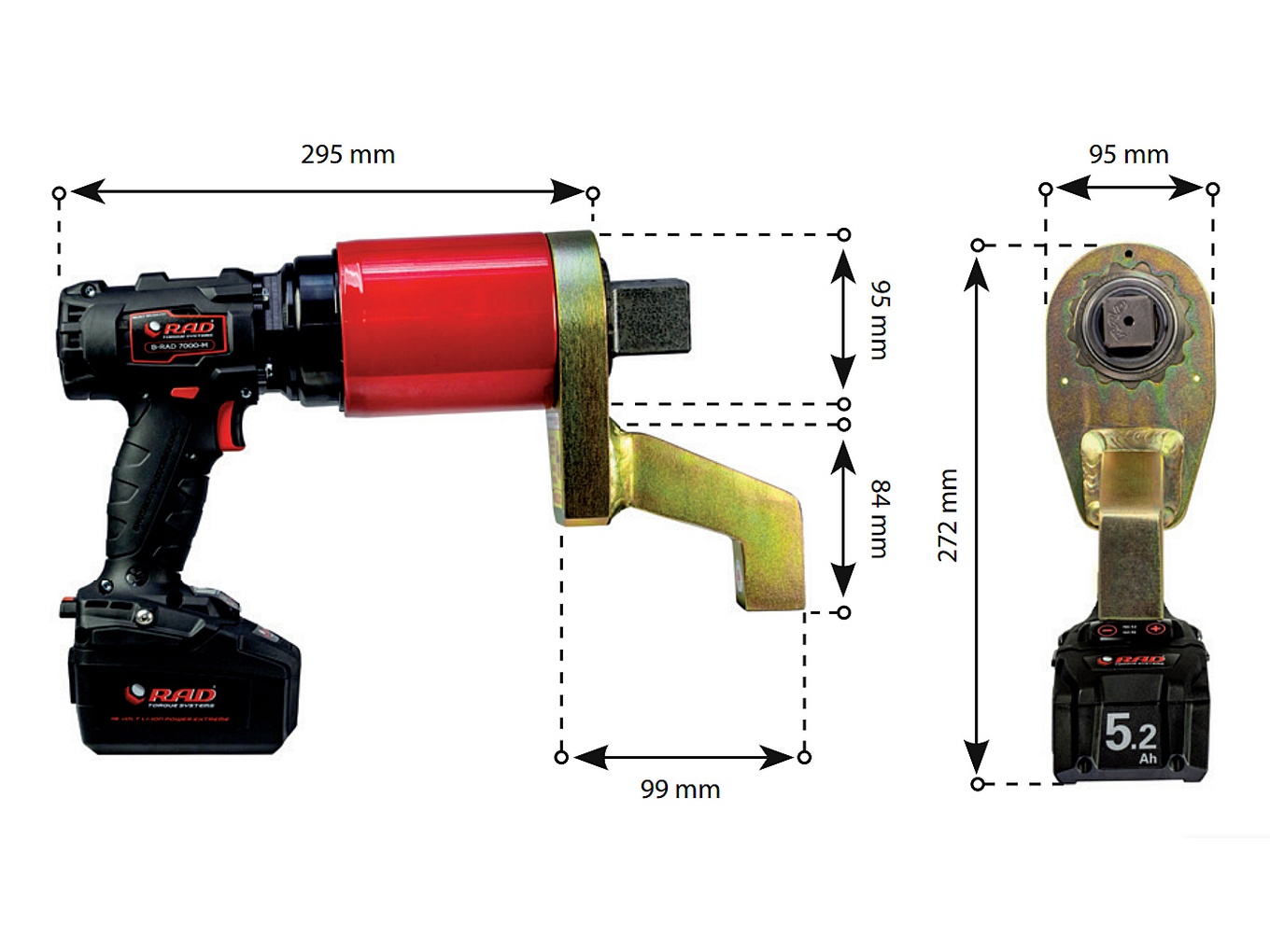 Гайковерт моментный аккумуляторный B-RAD SELECT 7000 RAD 28272