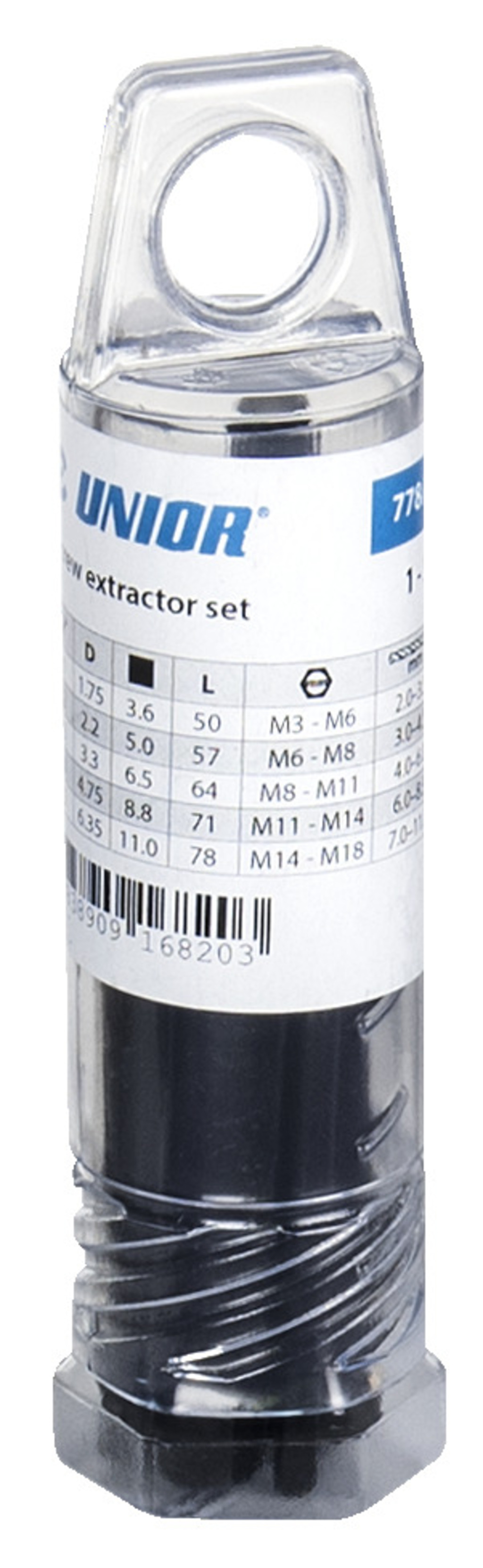 Набор экстракторов винтов M3-M18 (5 пр.) UNIOR 616820