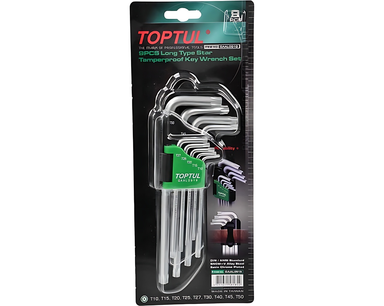 Набор ключей TORX T10-T50 TOPTUL GAAL0919