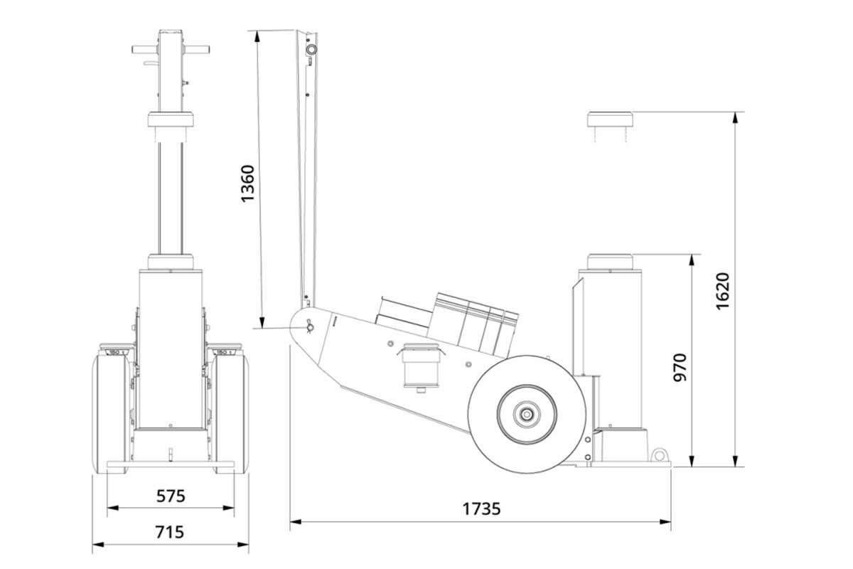 Домкрат пневмогидравлический 100-1H AC Hydraulic 4495600
