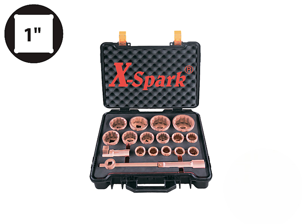 Набор торцевых головок с принадлежностями 1" 18пр AL-BR X-SPARK 101N