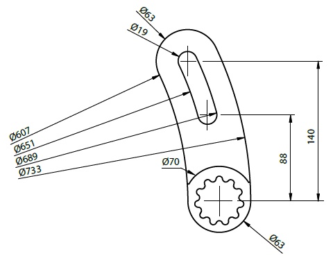 Упор скользящий изогнутый RAD 301185