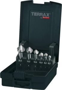Набор зенкеров TERRAX DIN 335 форма C 90°, 6,3-25mm (6 пр.) HSS RUKO A102152RO