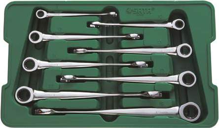 Набор накидных изогнутых ключей с храповиком 8-19мм. (8 пр.), SATA ST08015SJ