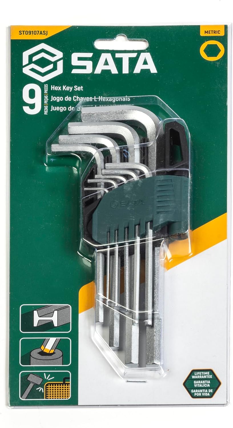 Набор метрических длинных шестигранных ключей 9пр. SATA ST09107ASJ