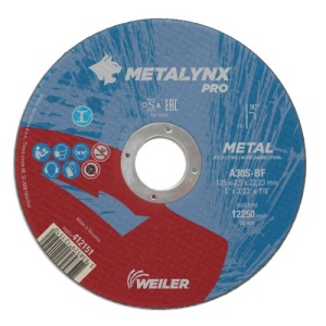 Круг отрезной D125x2,5 Metal A30S-BF Metalynx PRO 412151