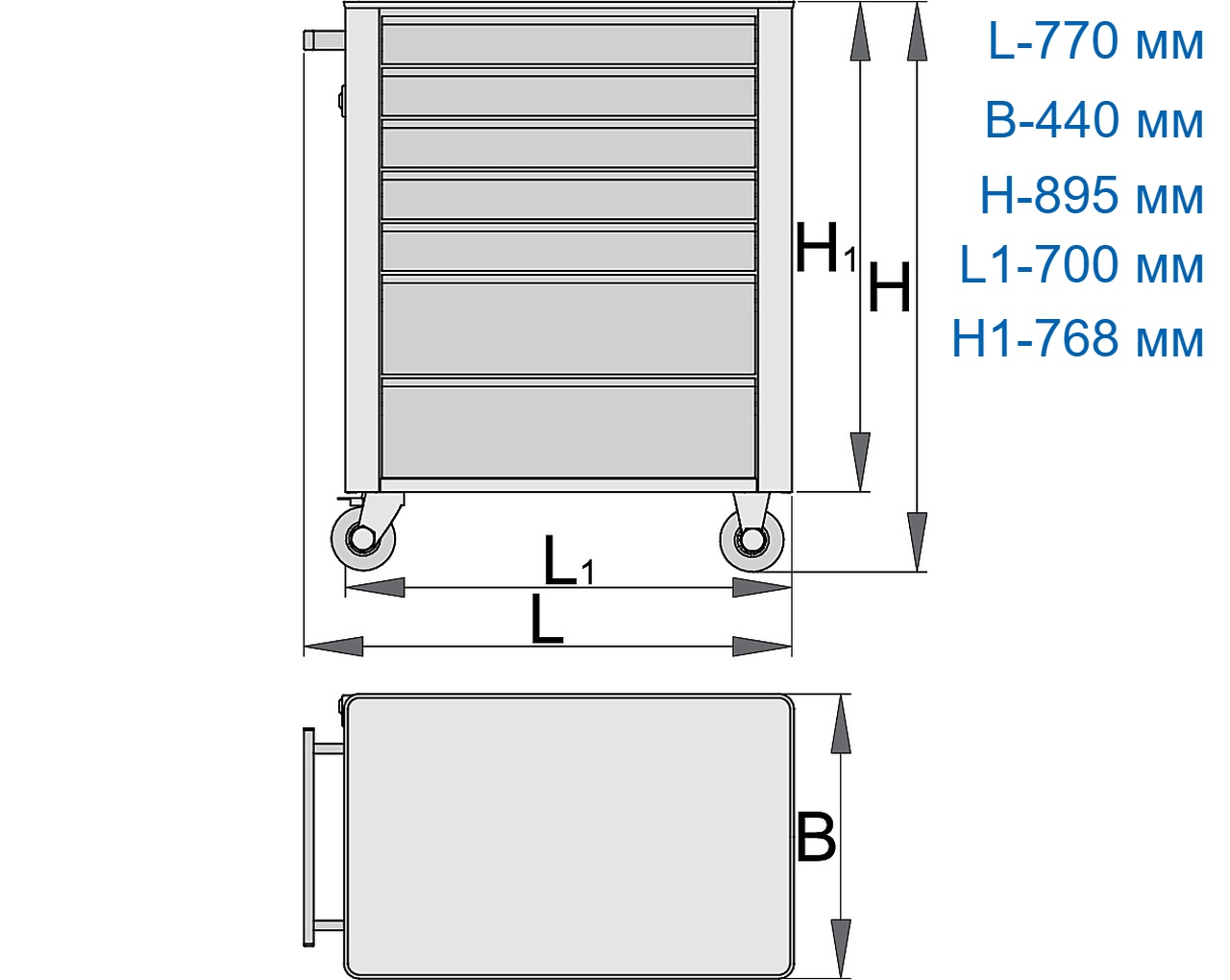 Тележка инструментальная EUROSTYLE 940E4 UNIOR 608545