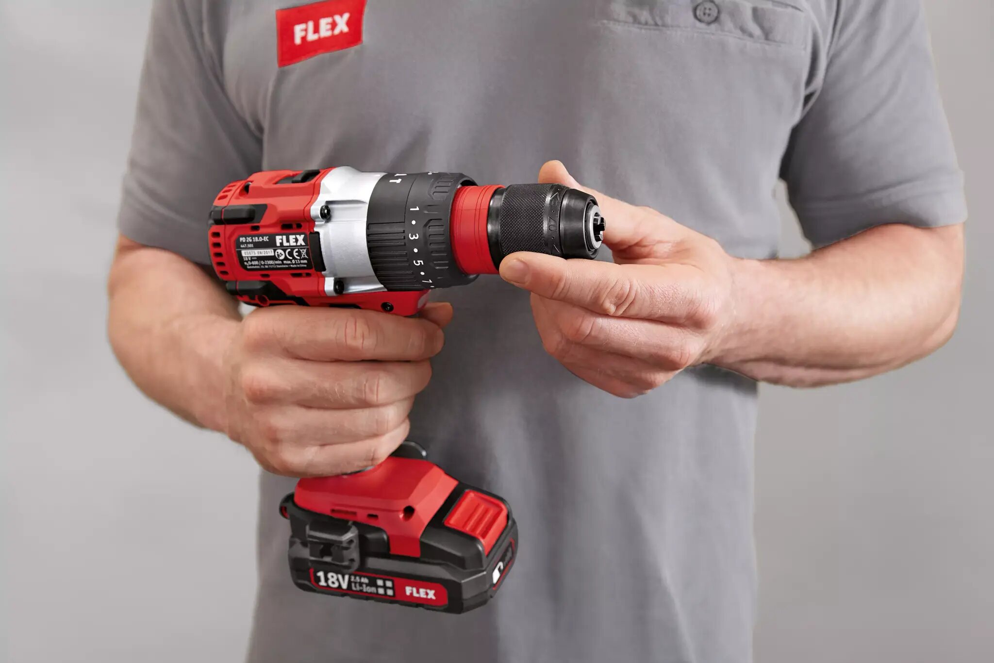 Дрель-шуруповерт аккумуляторный FLEX PD 2G 18.0-EC 447501