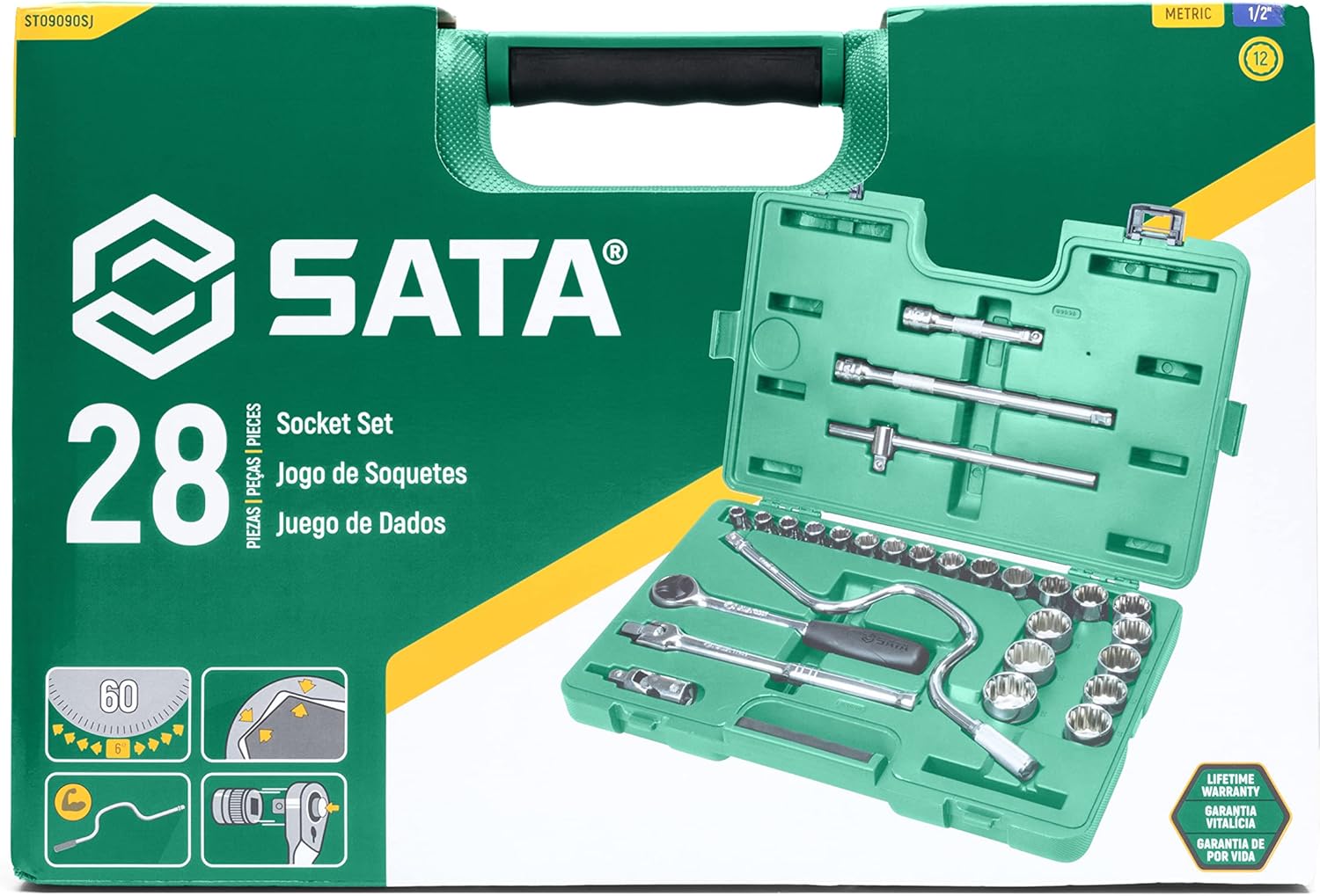 Набор головок с пренадлежностями (28 предм.), SATA ST09090SJ