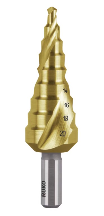 Сверло ступенчатое 4,0-30,0mm HSS-TiN RUKO 101052T