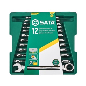 Набор комбинированных ключей с трещоткой 8-19мм 12пр. SATA ST09040-02