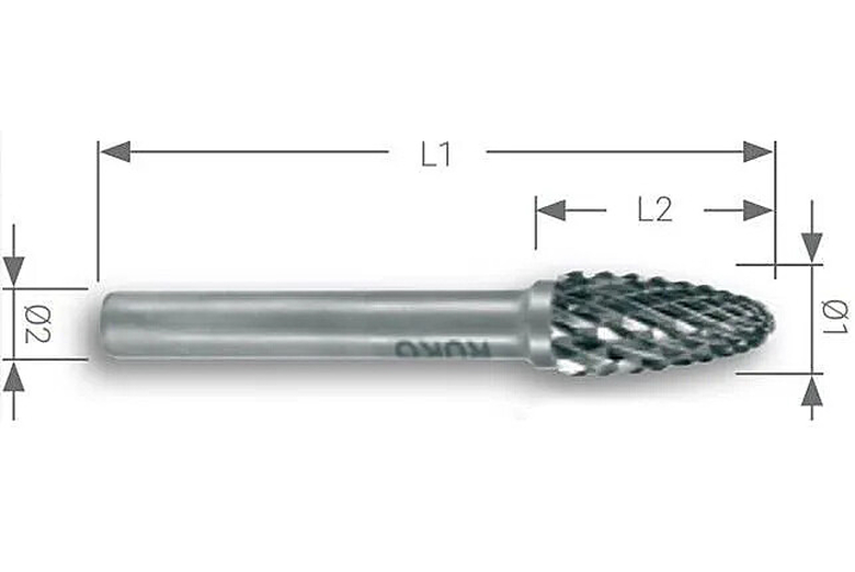 Борфреза круглоконическая F 12x25x6мм RUKO 116033