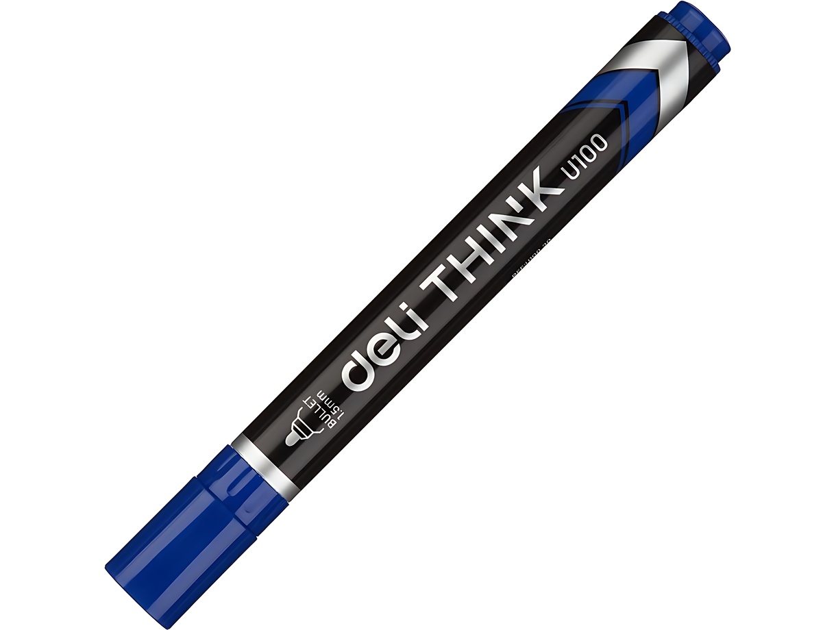 Маркер перманентный Deli Think 1407977 синий