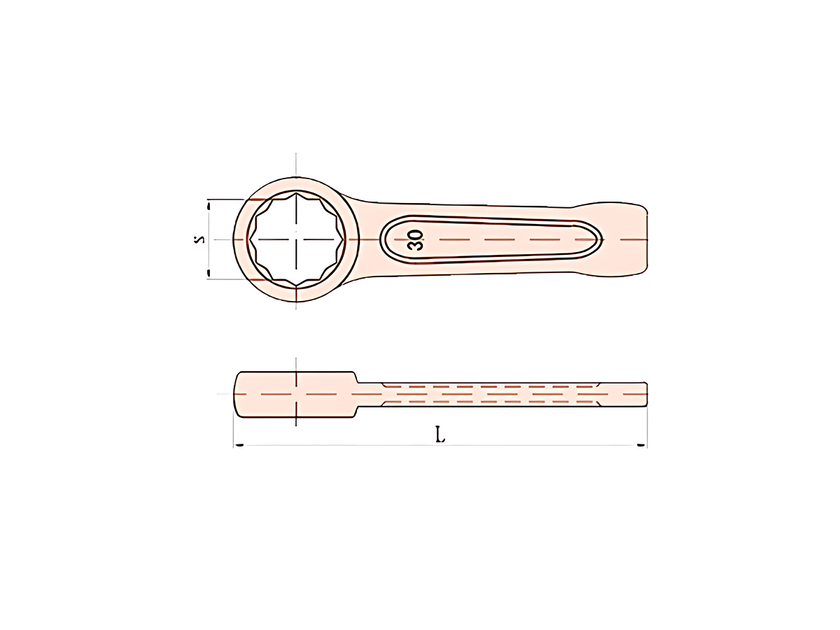 Ключ накидной ударный 24 mm Al-Br X-SPARK 160-24