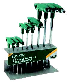 Набор ключей шестигранных с Т-образной рукояткой 2-10мм., (9 пр.) SATA 09118