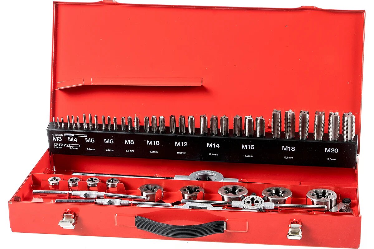 Набор метчиков и плашек M3-M20 54пр. RUKO 245040
