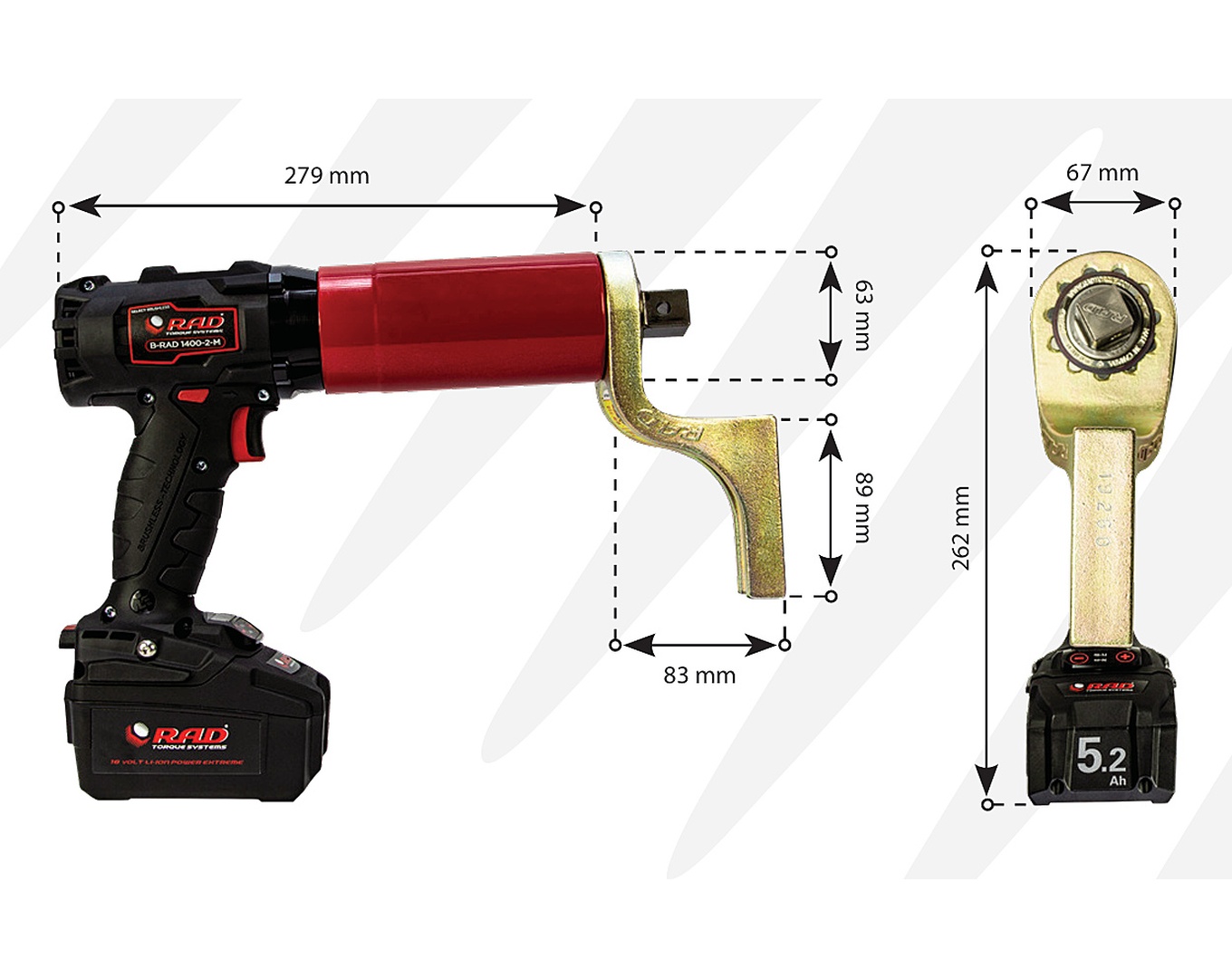 Гайковерт моментный аккумуляторный B-RAD SELECT 1400-2 RAD 28267