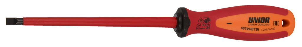 Отвёртка шлицевая изолированная 1.0mm 1000V UNIOR 616440 